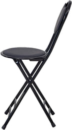 Metal Chairs Stacking - Folding Stools- Adult Dining Chairs and bar Chairs,Medium Hole Design with high backrest,Commercial Event Seat(Black)