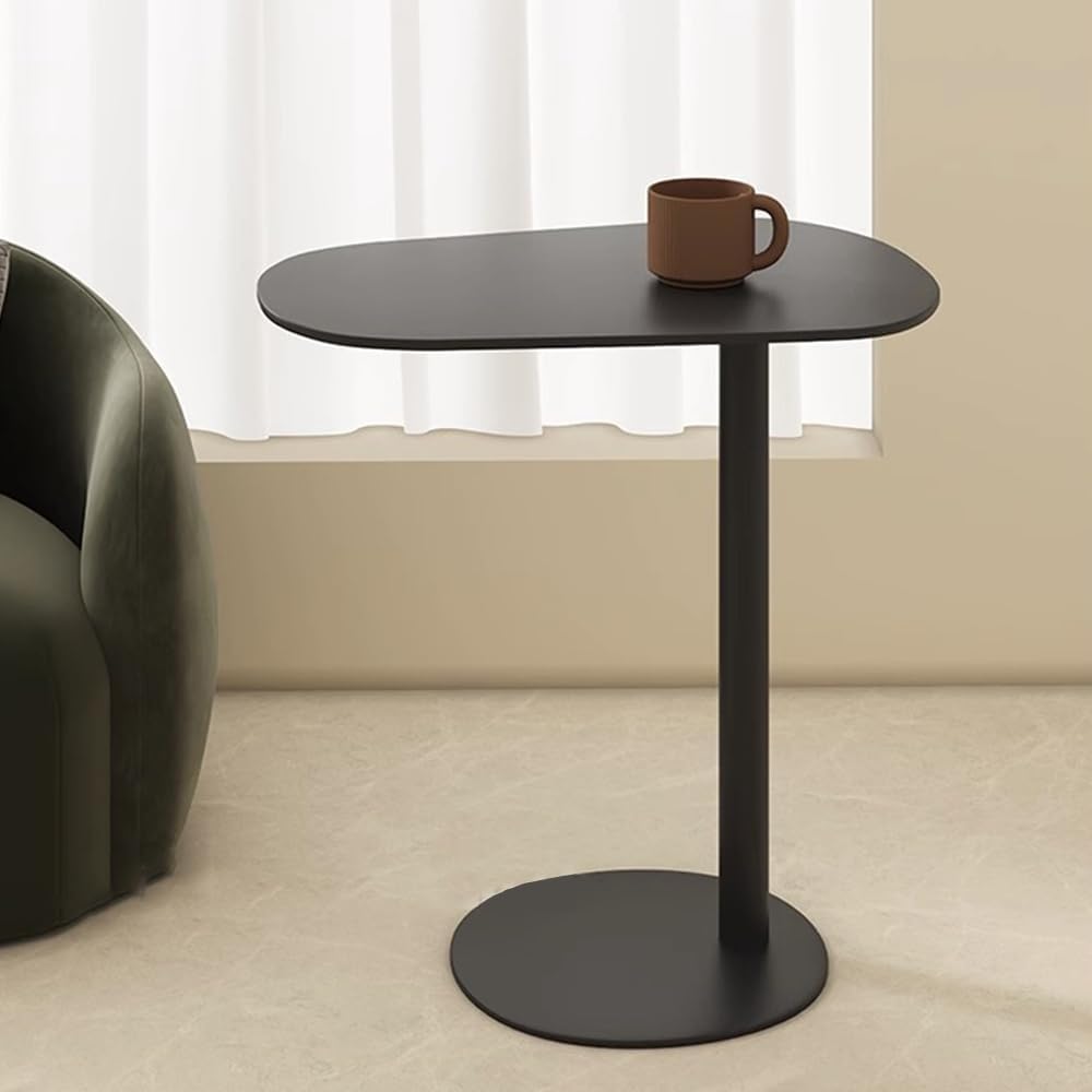 C Shaped Side Table End Coffee Tables, Aesthetics Minimalist Accent Tables, Multifunction Oval Metal Side Tables for Living Room Bedroom Sofa Balcony Couch Patio Yard Garden Indoor & Outdoor