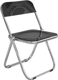 Modern Folding Dining Chair for Bedroom Home Transparent Backrest Stool with Simple Design Green Dining Table(Svart)