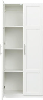 LUMISOL Modern Kitchen Pantry Cabinet with 2 Doors, Buffet Cupboards Sideboard with 4 Storage Spaces, Kitchen Hutch for Living Room Dining Room, White