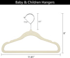 GoodtoU Kids Velvet Hangers Baby Hangers for Closet 20 Pack Non Slip Childrens Infant Hanger Beige