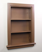 14x24 Aiden Recessed Wall Niche Medicine Cabinet Replacement, in The Wall Bathroom Cabinet Insert Shelf/Shelves, Made in North America, Real Wood, NO MDF, Plain, Milk Chocolate