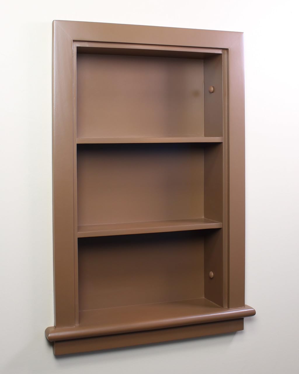 14x24 Aiden Recessed Wall Niche Medicine Cabinet Replacement, in The Wall Bathroom Cabinet Insert Shelf/Shelves, Made in North America, Real Wood, NO MDF, Plain, Milk Chocolate