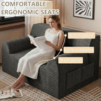 42" Boneless Oversized Chair with Side Pocket, Sofa Small Single Couch in a Box, Deep Seating Boneless Chair for Bedroom Living Room Office Apartment, No Assembly, Dark Grey