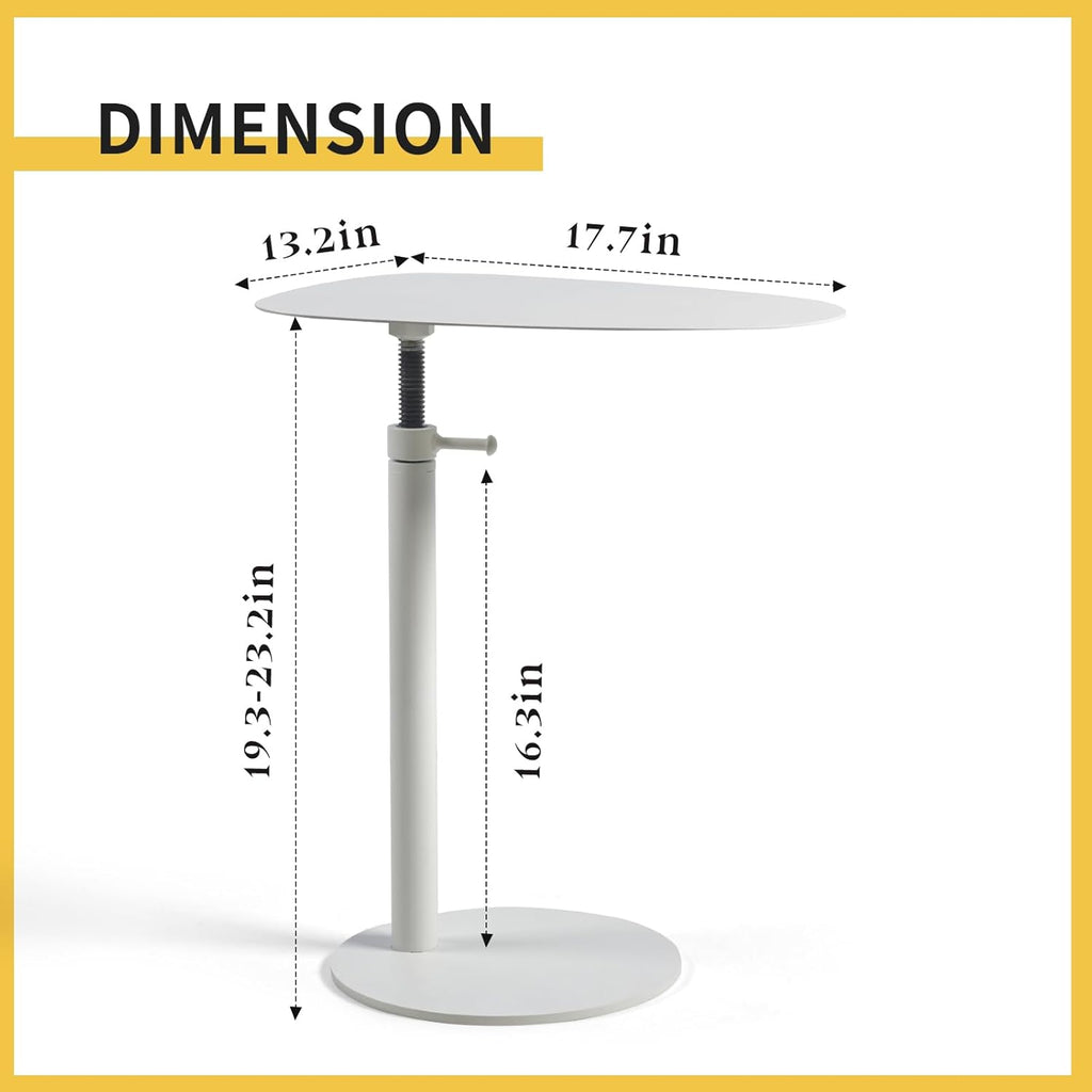 Modern Minimalist Side Table - Small Accent Coffee Table for Living Room, Bedroom - Sleek Round Base, Neutral Color - Functional Home Decor, Compact, Versatile End Table
