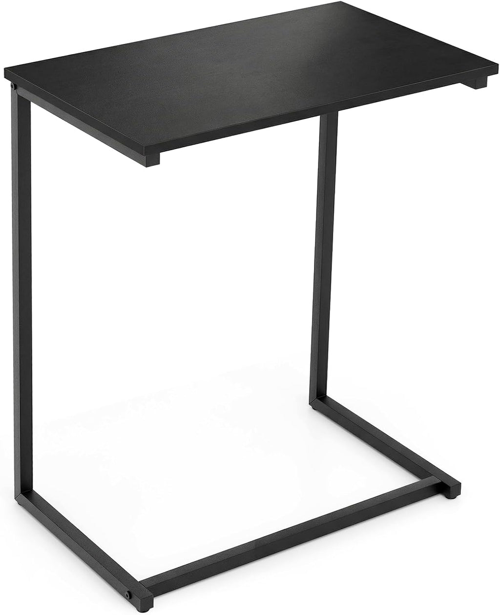 Tangkula C-Shaped End Table, Vintage Accent Couch Table with Heavy-Duty Metal Frame for Coffee/Snacks/Laptop, 26.5" Side Table for Bed, Sofa, Armchair (1, Black)
