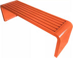 Garden Bench Outdoor Weatherproof Porch Benches Curved Backless Natural Style Oiled Finish Never Deformation or Fade fit for Porch Pool Garden Lawn Clearance(Orange,120cm/47in)