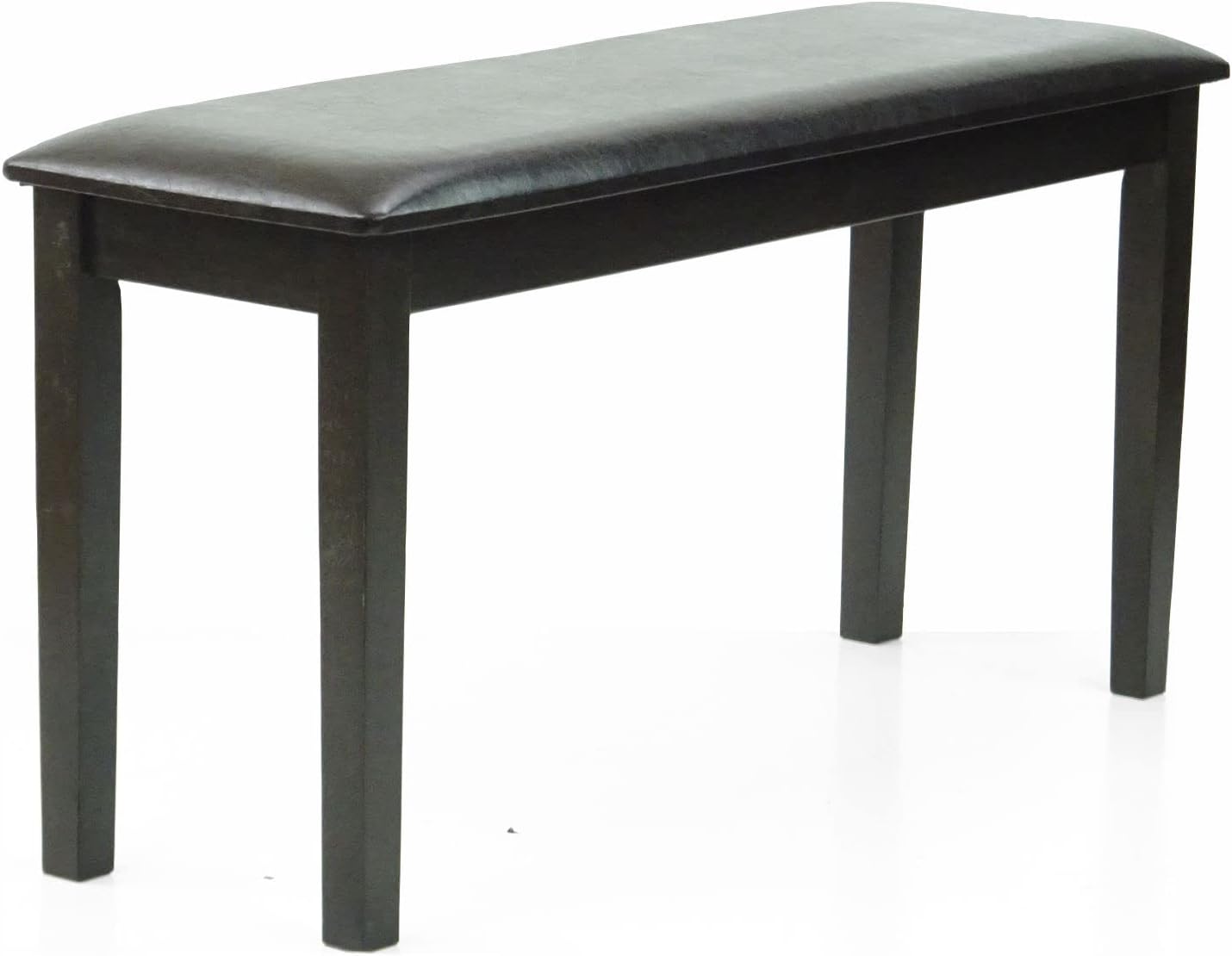 Dining Kitchen Solid Wooden Stained Bench Padded Seat Espresso Black Finish