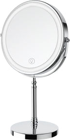 DEIOVWXS Makeup Mirror, 3000mAh Rechargeable Double-Sided Magnifying Vanity Mirror with 3 Colors, 1X/10X, Adjustable Brightness, Gift for Mom, Mothers Day, Women, Wife, Girls, Dorm Room Essential