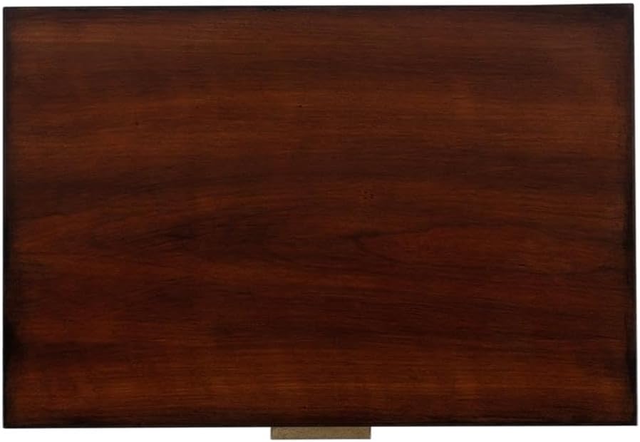 Beaumont Lane Contemporary 2 Drawer End Table, Antique Cherry Finish, 24" W x 16" D x 28" H, Poplar Solids and Veneer, Rectangular Design with Gold Hardware, Living Room or Side Table with Storage