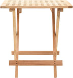 Solid Walnut Wood Foldable Side Table with Elegant Lattice Design, Compact Collapsible Accent Table for Living Room, Bedroom, Balcony, Sturdy and Portable