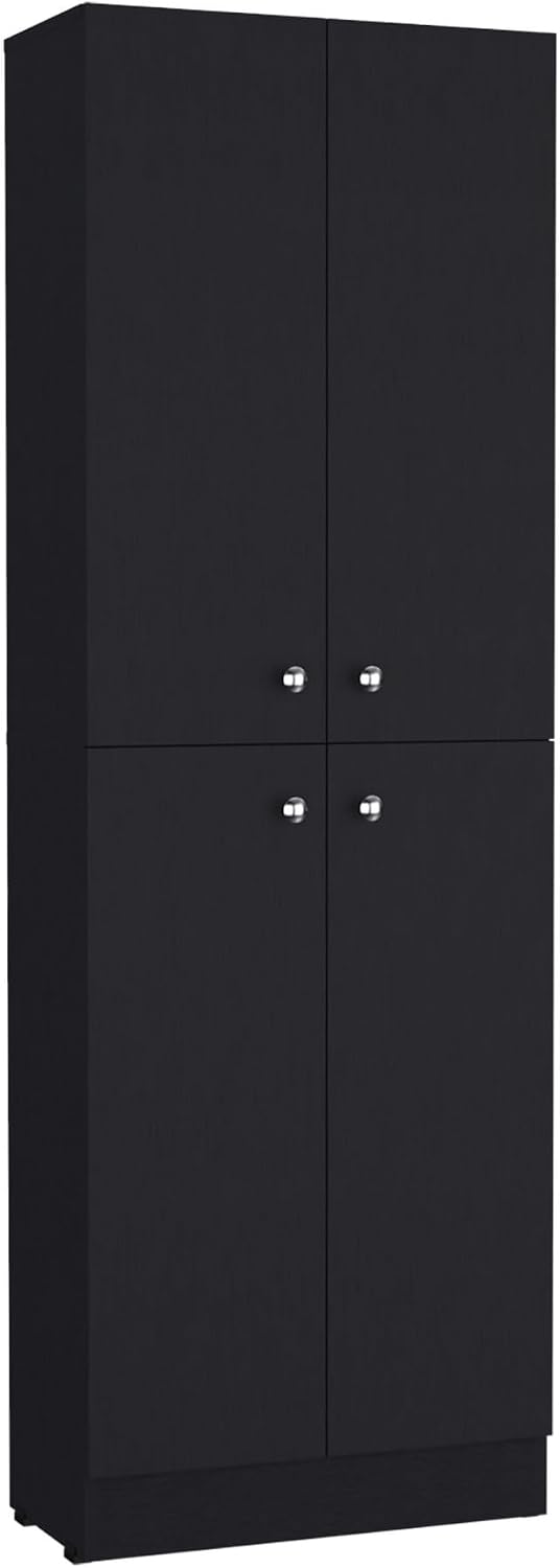 Mid-Century Pantry Storage Cabinet, Rustic Freestanding Cupboard with 5 Adjustable Shelves,for Kitchen Home
