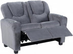 Naomi Home Suri Kids Recliner Loveseat – Comfortable 2-Seater Kids Recliner with Dual Cup Holders, Footrests, Soft Microfiber, Stable Frame, Assembly