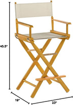 Casual Home 30" Director's Chair Honey Oak Frame-with Wheat Canvas, Bar Height
