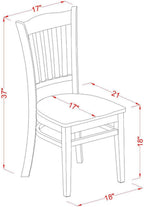 East West Furniture GRC-OAK-W Groton Kitchen Dining Chairs - Slat Back Wooden Seat Chairs, Set of 2, Oak