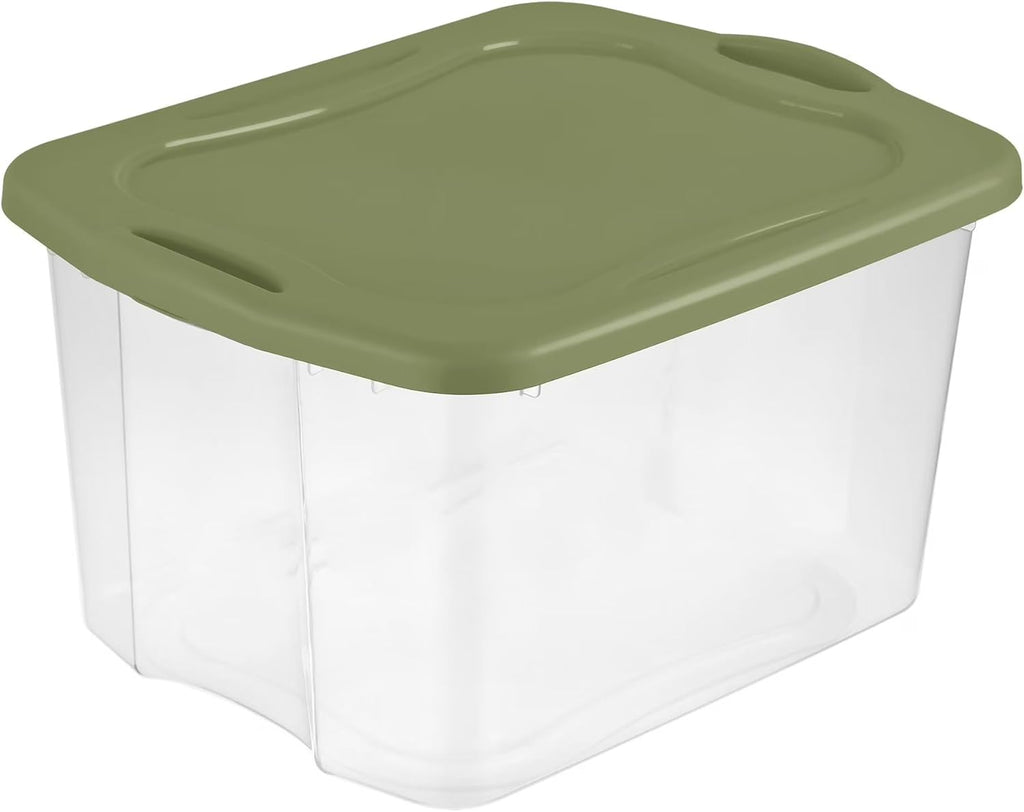 (Single) Storage Bins 70 Quart with Clear Base Stackable Storage Bins Through-Type Handle Design Depressed Lid Storage Containers for Bedding Home Other Large Items