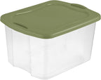 (Single) Storage Bins 70 Quart with Clear Base Stackable Storage Bins Through-Type Handle Design Depressed Lid Storage Containers for Bedding Home Other Large Items