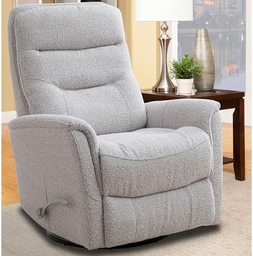 Parker Living Gemini - Cotton Swivel Glider Recliner by Bloke in Warm Neutral, Recliner Chair with 96% Polyester, 4% Acrylic Upholstery, Nursery Glider Recliner