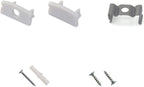 Hunhun 15-Pack End Caps and Mounting Clips for Hunhun U Shape LED Aluminum Channel System (U channel type)