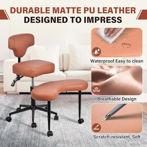 Meditation Chair | Relaxing Chair with Wheels | Height Adjustable Seat with Lumbar Support | for Adults Fidget and Yoga, Pose Improvement