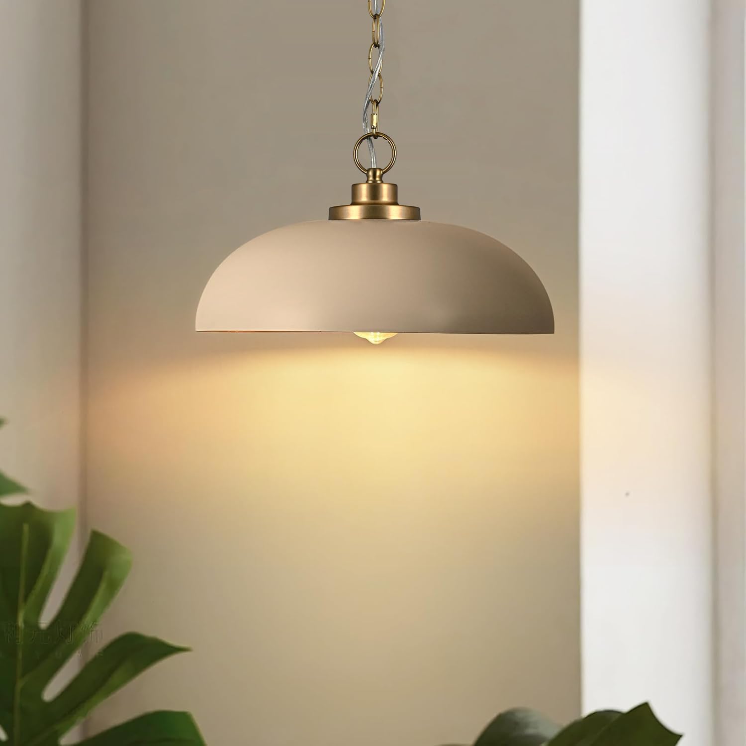 Lingkai 15.7" Pendant Light Fixtures, Farmhouse Pendant Lights Kitchen Island, White Hanging Ceiling Light for Kitchen Island Dining Room