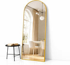 Simple Deluxe Arched Full Length Mirror, 71"x26"Large Floor Mirrors, for Wall Door Bedroom Bathroom Living Room (Gold)