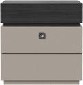 Fingerprint Lock Bedside Table with Drawers, Bed end Table with Drawer, Modern Nightstand with 3 Drawers, Bedside Cabinet for Living Room/Bedroom(Black-A2,15.7 * 15.7 * 19.6in)