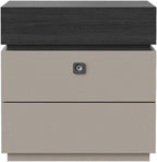 Fingerprint Lock Bedside Table with Drawers, Bed end Table with Drawer, Modern Nightstand with 3 Drawers, Bedside Cabinet for Living Room/Bedroom(Black-A2,15.7 * 15.7 * 19.6in)