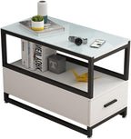Industrial Iron Shelves Long Narrow Bookshelf Living Room Doorway Foyer Floor Storage Low Cabinet(OneColor)