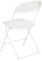 Flash Furniture Hercules Set of 10 Indoor/Outdoor Heavy-Duty Plastic Folding Chairs, Foldable Commercial Stacking Chairs with 650-lb. Static Weight Capacity, White