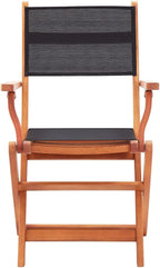 Folding Garden Chair Set of 4, 24"x21.3"x35" Outdoor Patio Chairs in Solid Eucalyptus Wood & Textilene, Foldable Lawn Chairs for Backyard Terrace Balcony