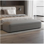 Modern Light Luxury Bed End Stool Bedside Simple Modern Bedroom Leather Couch Cloakroom Long Bench Entryway(Light Gray)