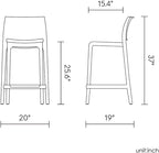 Lagoon Rue Rattan Stack-Able Counter Stool - 2 Pcs Per/Set (White)