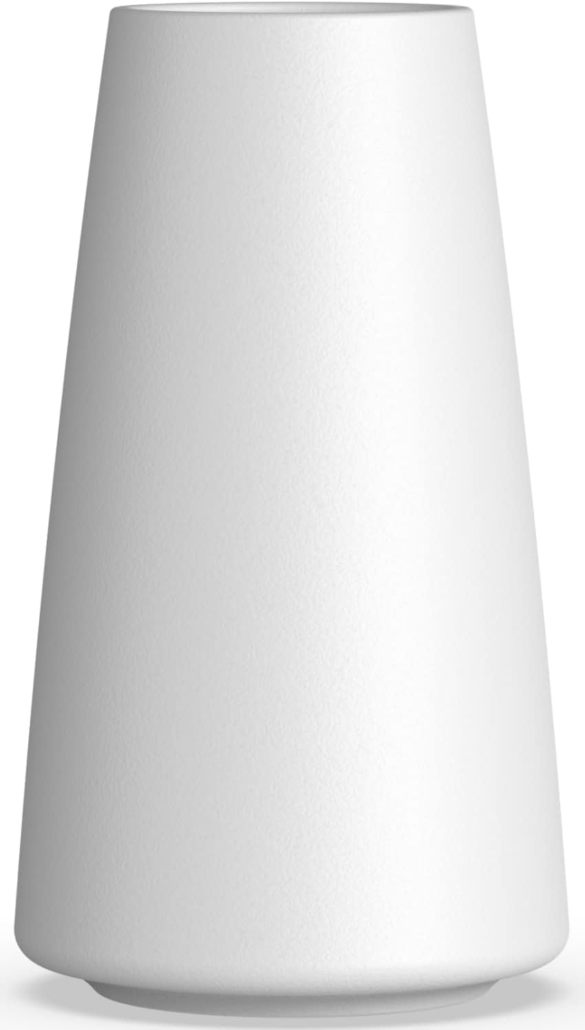 DECORPIA 12 Inch Tall Premium Quality Ceramic Vase | Flower Vase for Home Decor | Farmhouse Decor, Desk Decor, Modern Decor, Aesthetic Room Decor, White Vase for Bohemian Decor, Pampas Vase, White