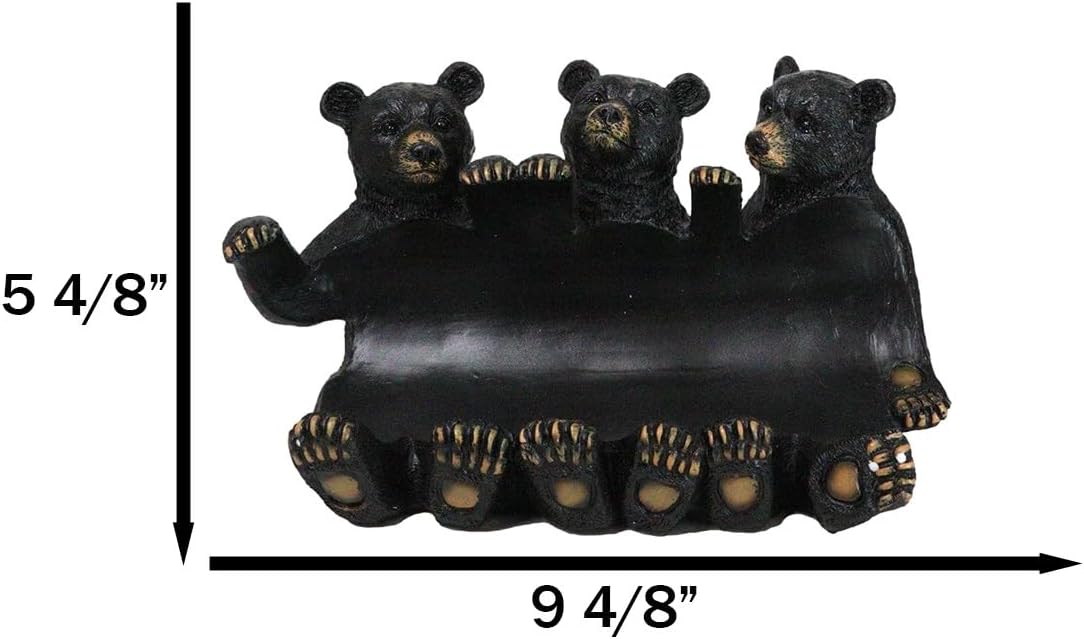 Ebros Gift Rustic Western Forest Animal Whimsical Three Black Bears Hugging Wine Bottle Figurine Wine Holder 9.5" Long Cabin Lodge Farmhouse Country Accent Decor