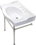Kingston Brass VPB33086ST Victorian 30-Inch Console Sink with Stainless Steel Legs, Polished Nickel