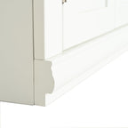 Chic 75.25'' White Freestanding Pantry Cabinet with Glass Door, Ideal for Kitchen & Living Room - Double-Action Doors for Easy Access!