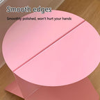 Modern Pink Side Table, Round Stylish End Table, Magazine Rack for Living Room, Multifunctional Accent Table for Bedroom, Metal Couch Table