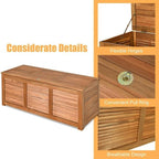 47 Gal Acacia Wood Multi-Purpose Storage Bench, 355lb Capacity, Seats 2 People for Patio