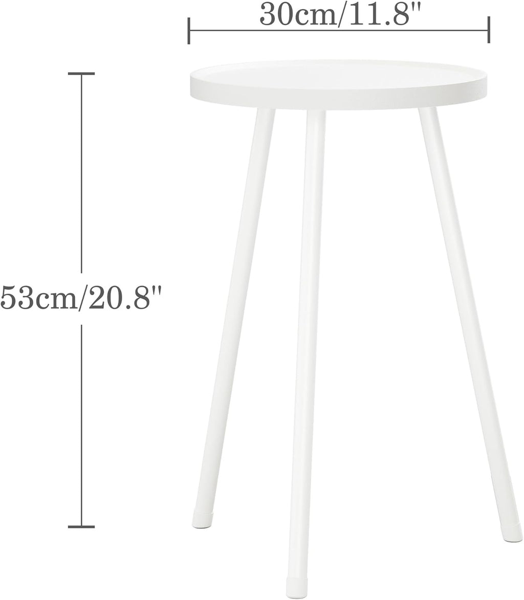 Small Couch Side Table, Drink Table, Mini Round End Table, Coffee Table, Snack Table for Small Spaces, Living Room, Bedroom, Sofa LET520W