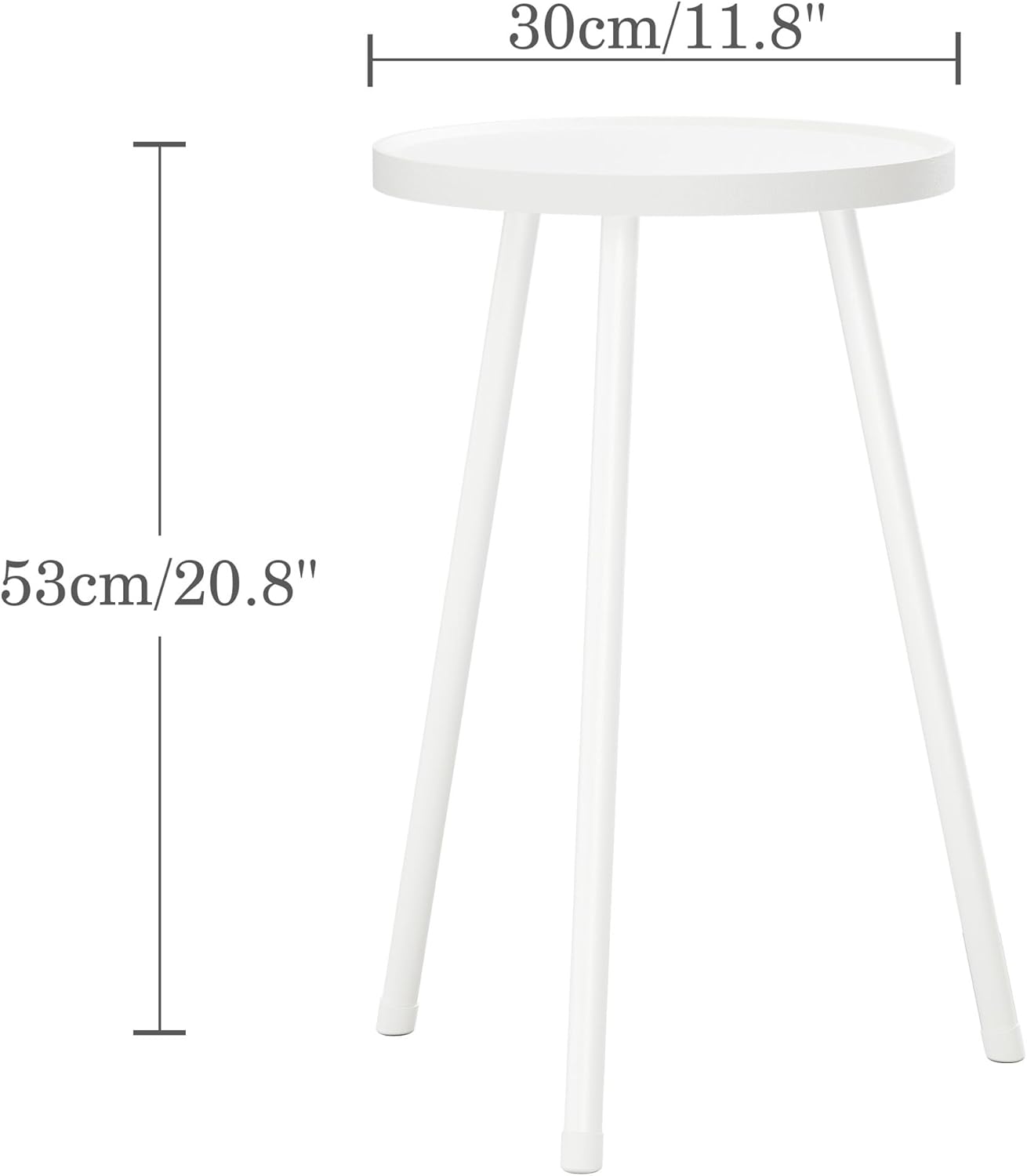 Small Couch Side Table, Drink Table, Mini Round End Table, Coffee Table, Snack Table for Small Spaces, Living Room, Bedroom, Sofa LET520W