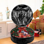 Wreath Storage Bag By Propik 30" - Garland Holiday Container Tear Resistant Material - Easy Storage Featuring Heavy Duty Handles And Transparent Card Slot 30” X 30” X 8” (Black)