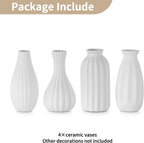 White Ceramic Vase for Table Decor: NUPTIO Small Bud Vases for Flowers - Centerpiece Table Decorations for Christmas Home Wedding Dining Room Set of 4