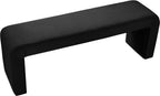 Meridian Furniture Minimalist Collection Modern | Contemporary Velvet Upholstered Bench, 53" W x 14.75" D x 18.25" H, Black