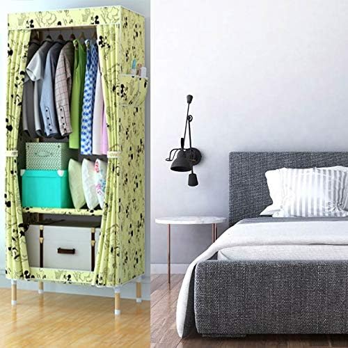 Single Simple Solid Wood Cloth Closet Assembly Wardrobe Portable Furniture Room Cabinets