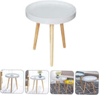 Modern Small Round Tea Table White Mini Sofa Side Table Bedside Decorative for Living Room