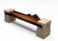 Patio Benches Stainless Steel Park Chair - Outdoor Wooden Seating for Landscaping