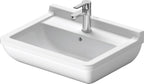 Starck 3 21 5/8" Rectangular Wall Mounted Sink in White with Single Faucet Hole and with Overflow