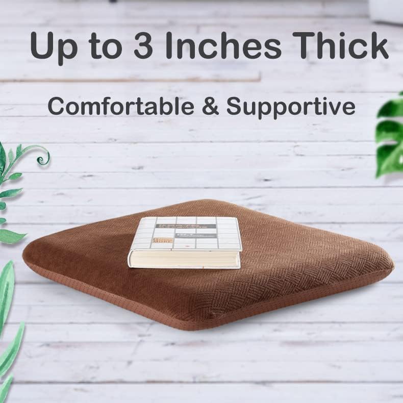 Sigmat Recliner Cushion for Elderly with Memory Foam 22x22x3 Inches Large Square Seat Cushion for Recliner Chair, Floor Pillow, Truck Seat Cushion Coffee