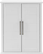 HomeStock Timeless Trends Stackable Storage Pantry White, Modern Farmhouse Design with 2 Adjustable Shelves and Oversized Hardware, 30 X 15.75 Inches